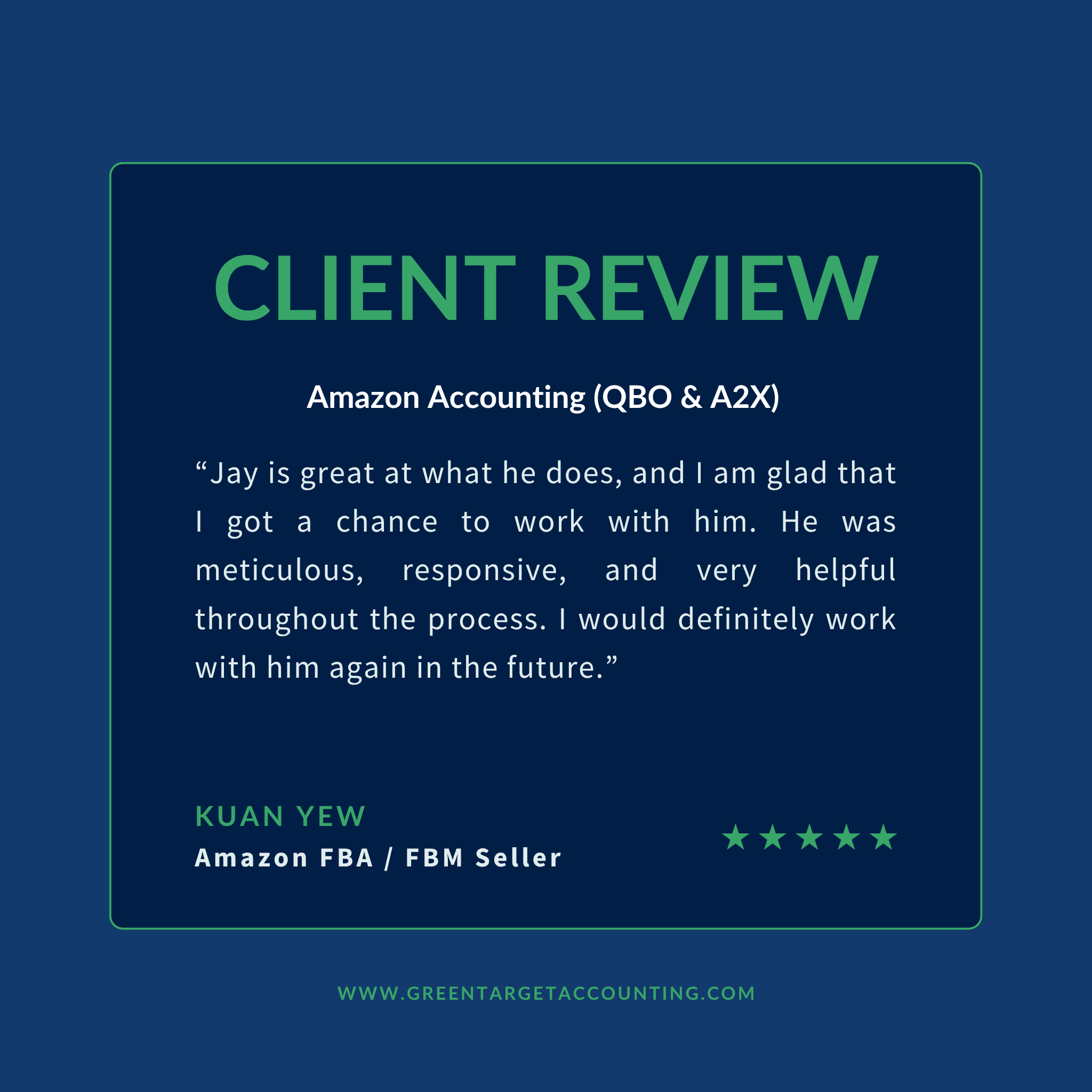 Portfolio 39 GreenTarget Ecommerce Accounting Client Review