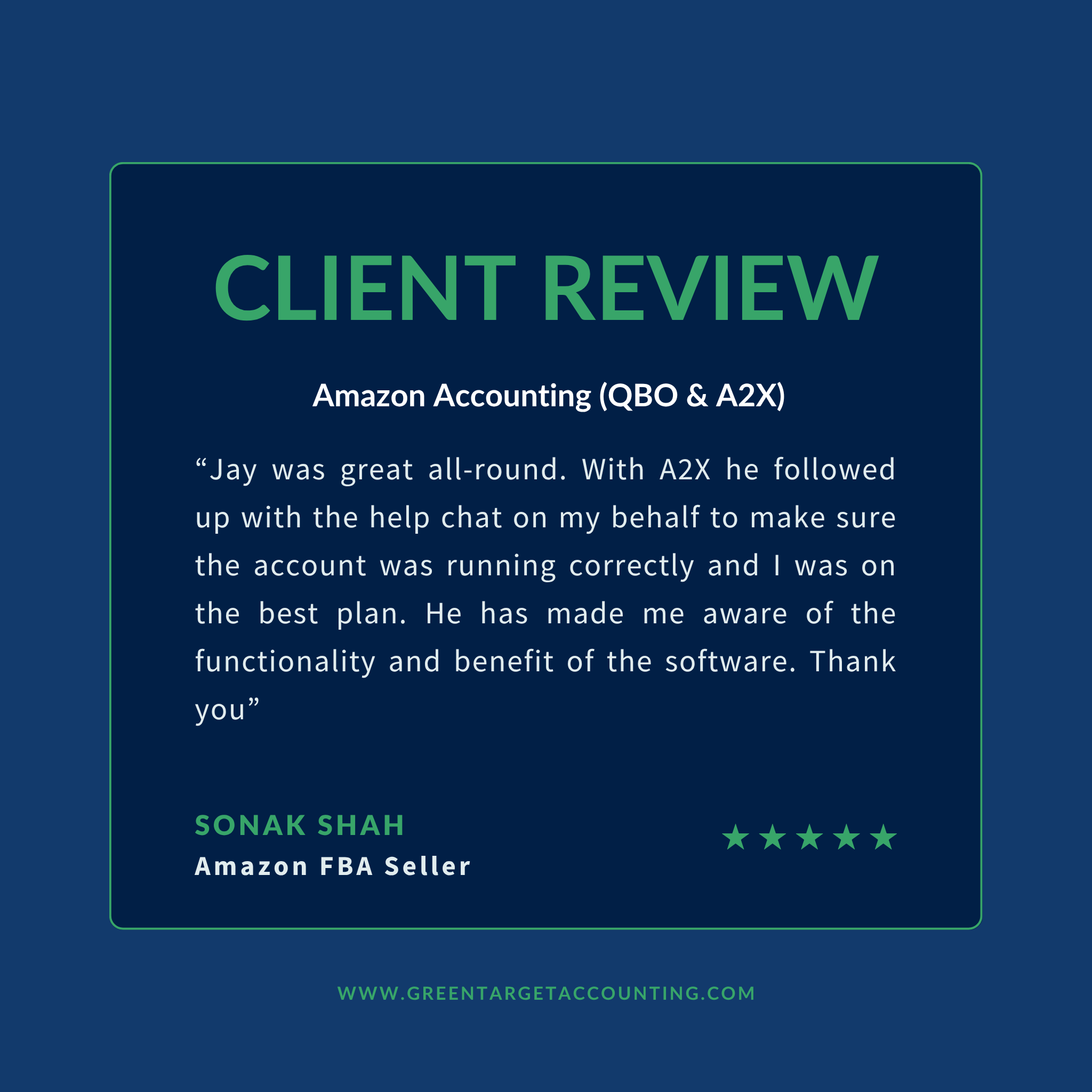 Portfolio 35 GreenTarget Ecommerce Accounting Client Review