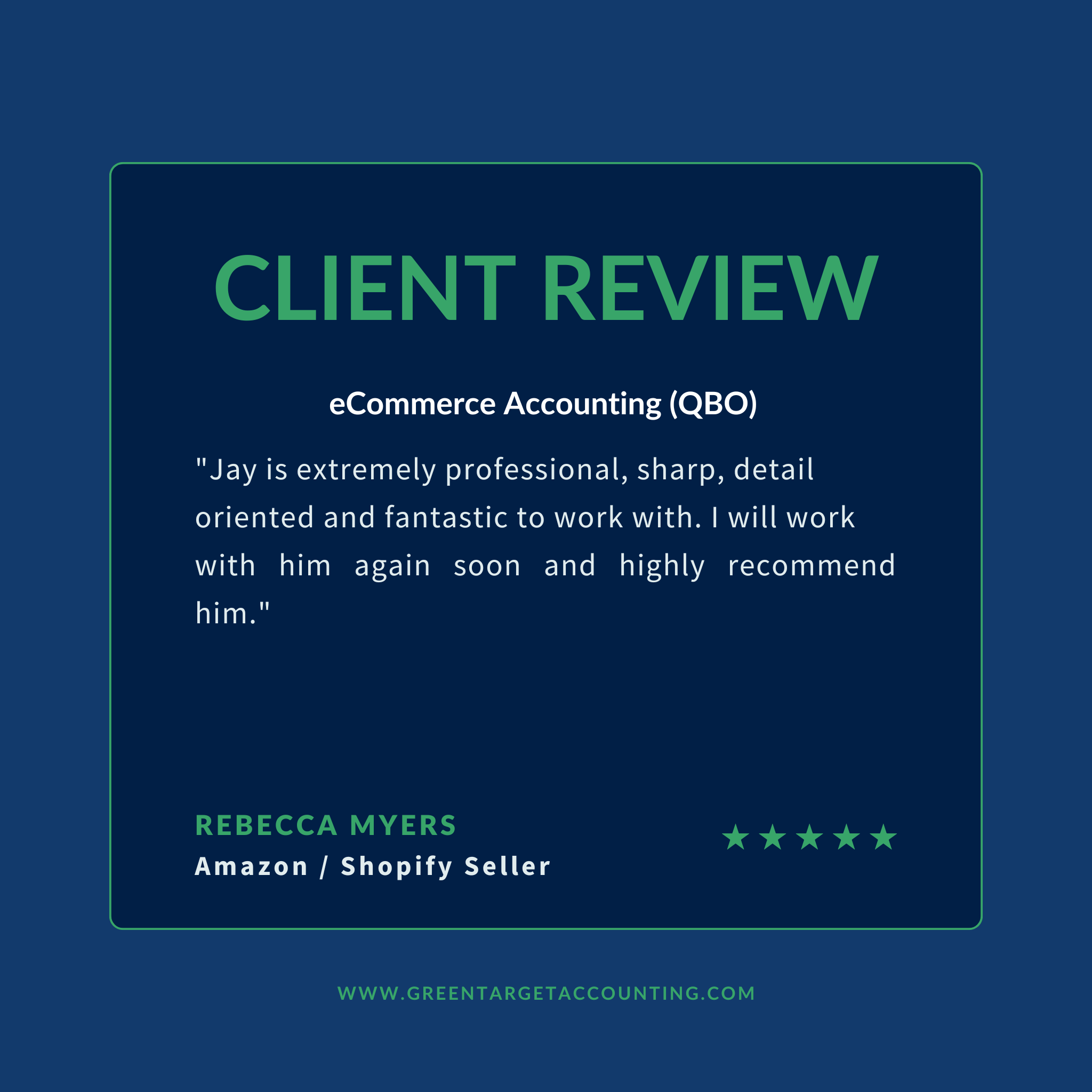 Portfolio 36 GreenTarget Ecommerce Accounting Client Review