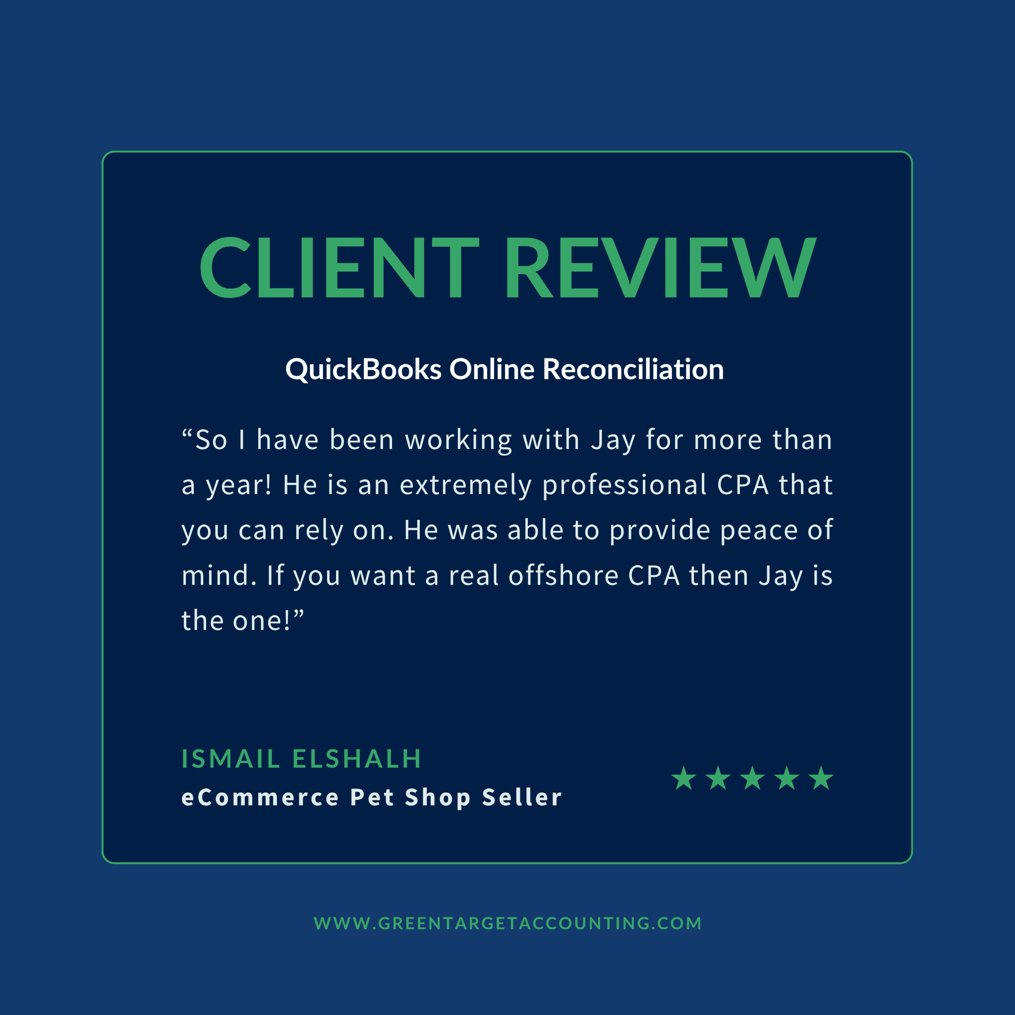 Portfolio 31 GreenTarget Ecommerce Accounting Client Review