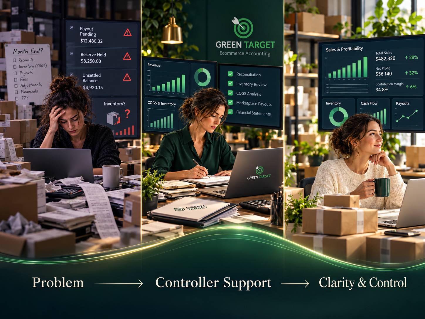 From accounting problems through fractional controller support to clarity and control