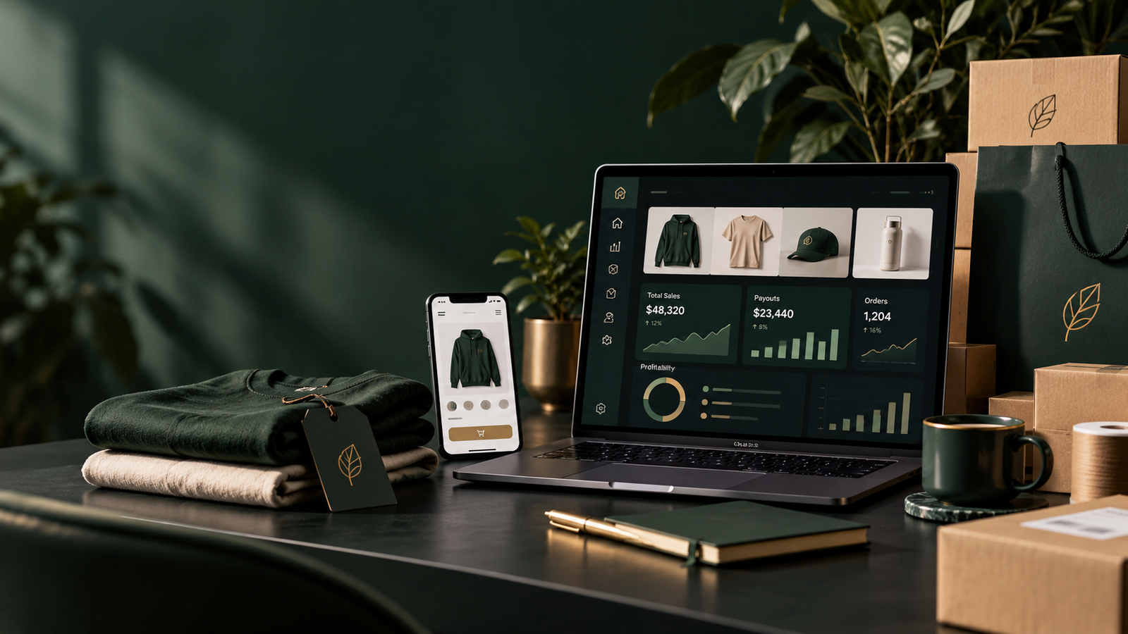 Shopify monthly financial reporting dashboard